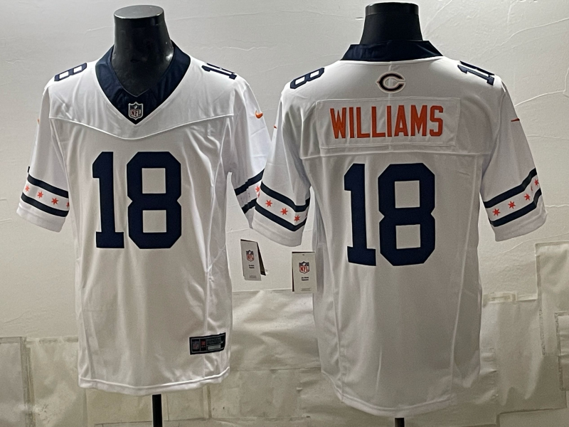 Men 2026 Chicago Bears #18 Williams white Nike Limited NFL Jersey 0903001->youth mlb jersey->Youth Jersey